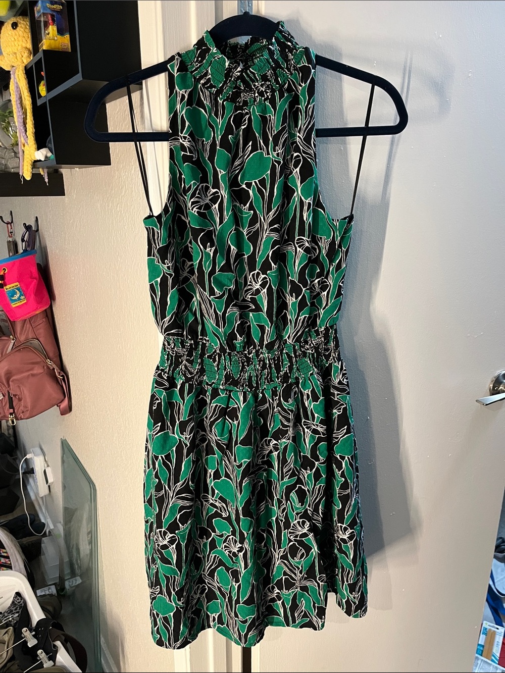 a new day Green and Black Floral Halter Dress